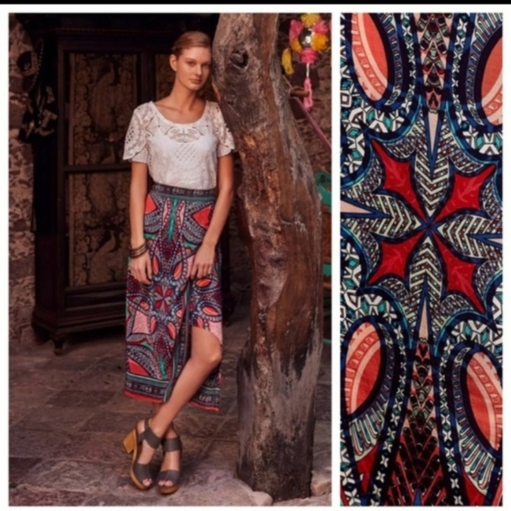 🌻ANTHROPOLOGIE MAEVE GEODA SILK WRAP SKIRT